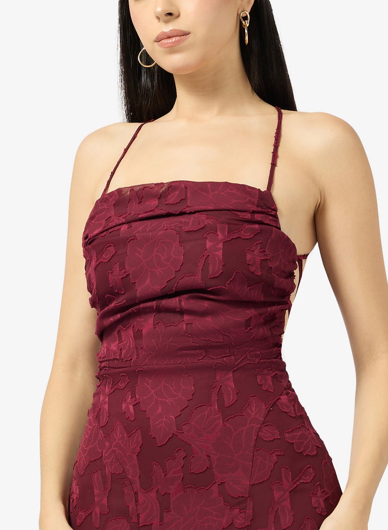 ELLA Lace Dress With Back Tie Up Detail - Image 3